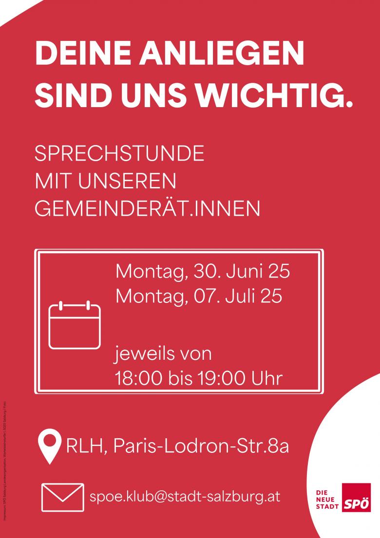 Sprechstunde ab Juli 25 Sprechstunde ab Juli 25