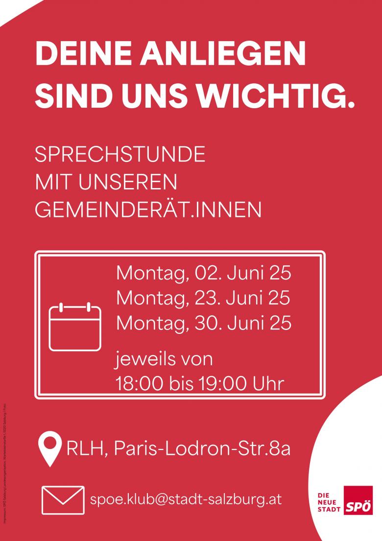 Sprechstunde ab Juni 25 Sprechstunde ab Juni 25