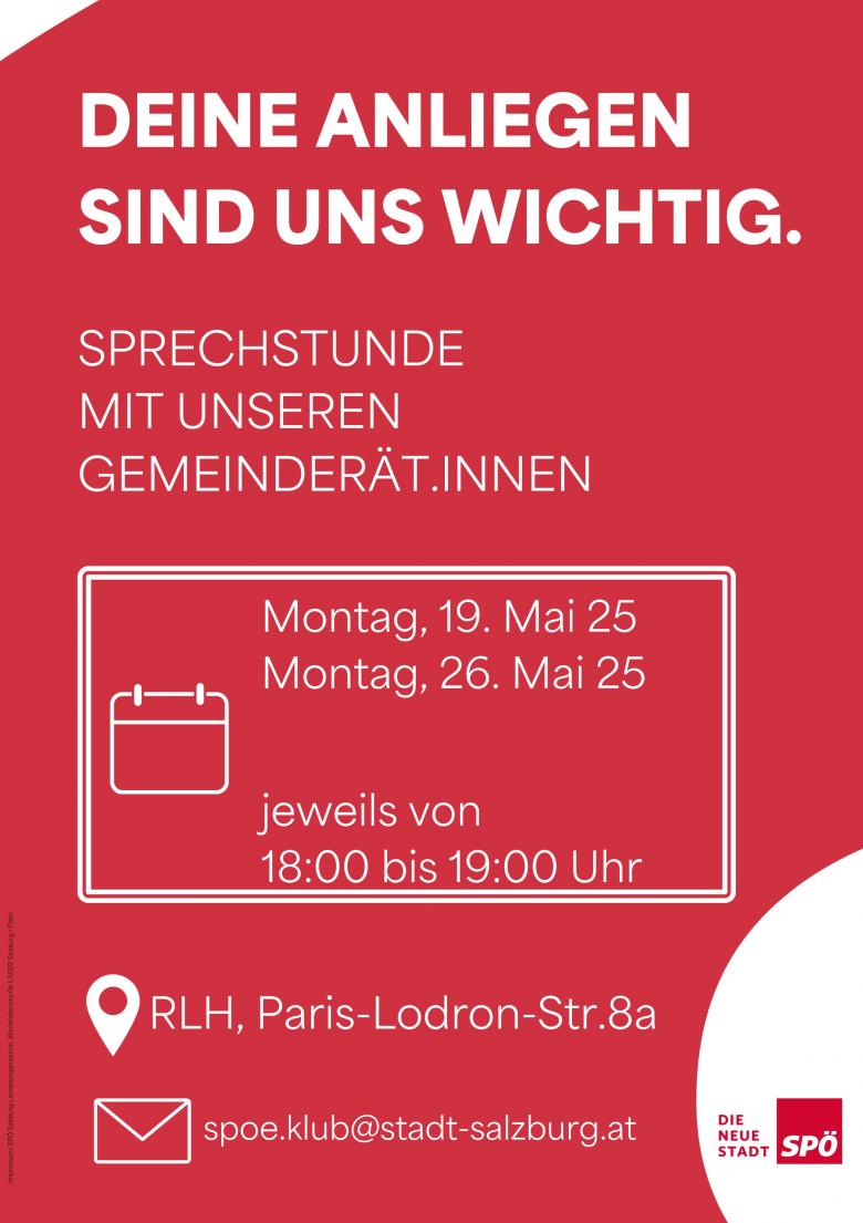 Sprechstunde ab Mai 25 Sprechstunde ab Mai 25